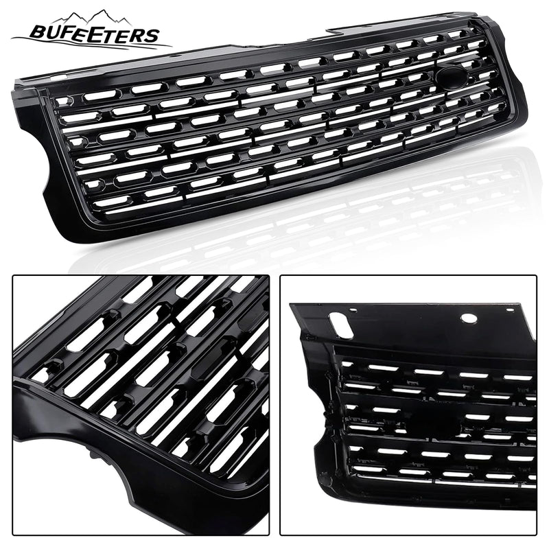BUFEETERS Front Bumper Upper Grille Fit For 2013 2014 2015 2016 2017 Land Rover Range Rover,Gloss Black,LR052715