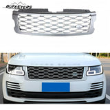 BUFEETERS Front Bumper Upper Grille Fit For 2018 2019 2020 2021 Land Rover Range Rover Sport,Mesh Style,Silver