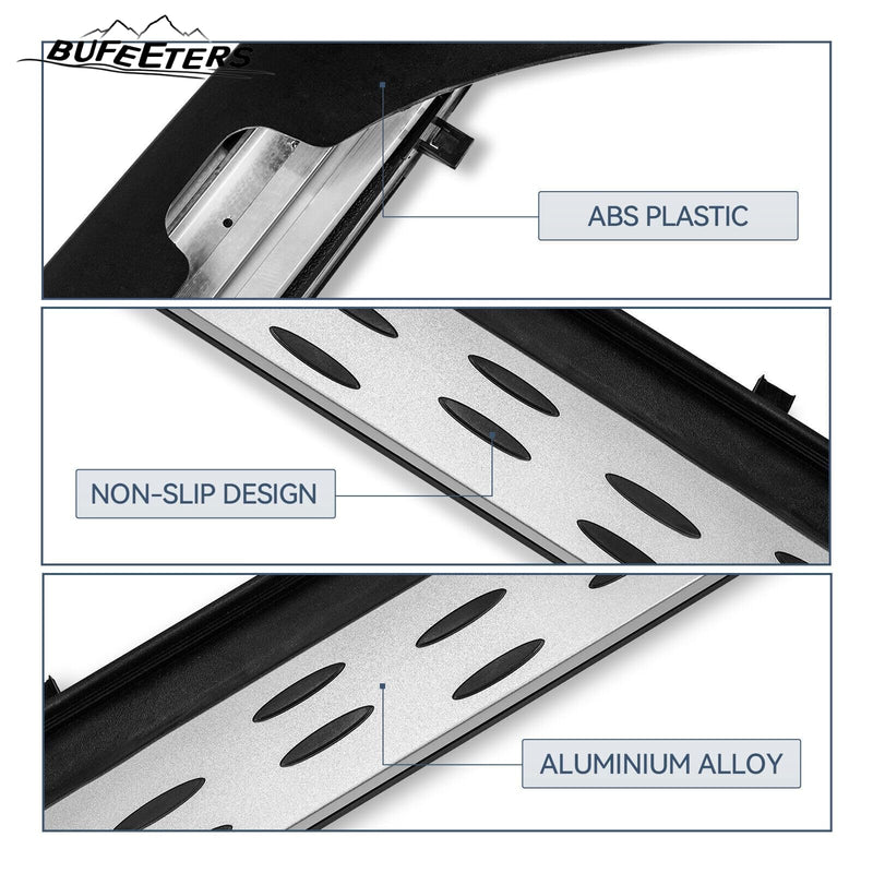 BUFEETERS  Side Step Running Board Nerf Bar Fit For 2011 2012 2013 2014 2015 2016 2017 2018 2019 2020 2021 Jeep Grand Cherokee ,Black&Silver
