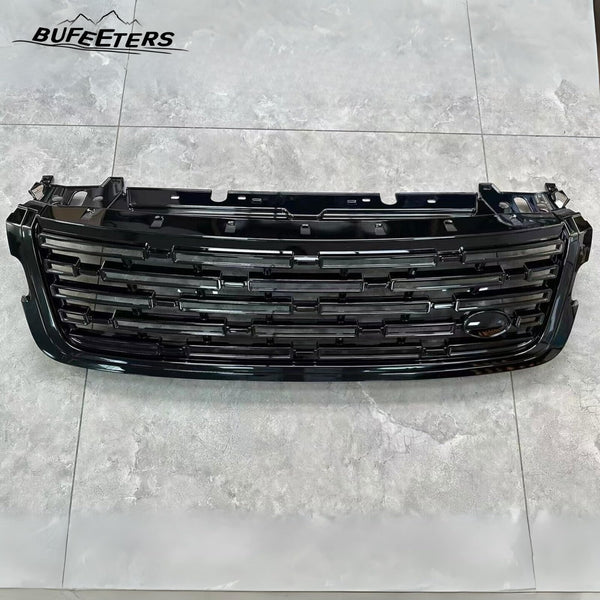 BUFEETERS  Front Bumper Upper Grille Fit For 2017 2018 2019 2020 2021 2022 2023 2024 Range Rover Velar,Mesh Style,Gloss Black