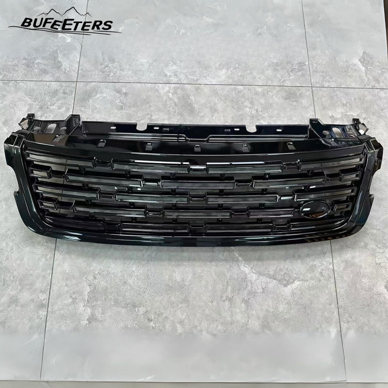 BUFEETERS  Front Bumper Upper Grille Fit For 2017 2018 2019 2020 2021 2022 2023 2024 Range Rover Velar,Mesh Style,Gloss Black