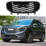 BUFEETERS Front Bumper Upper Grille Fit For 2018 2019 2020 2021 GMC Terrain,Denali Style,Gloss Black