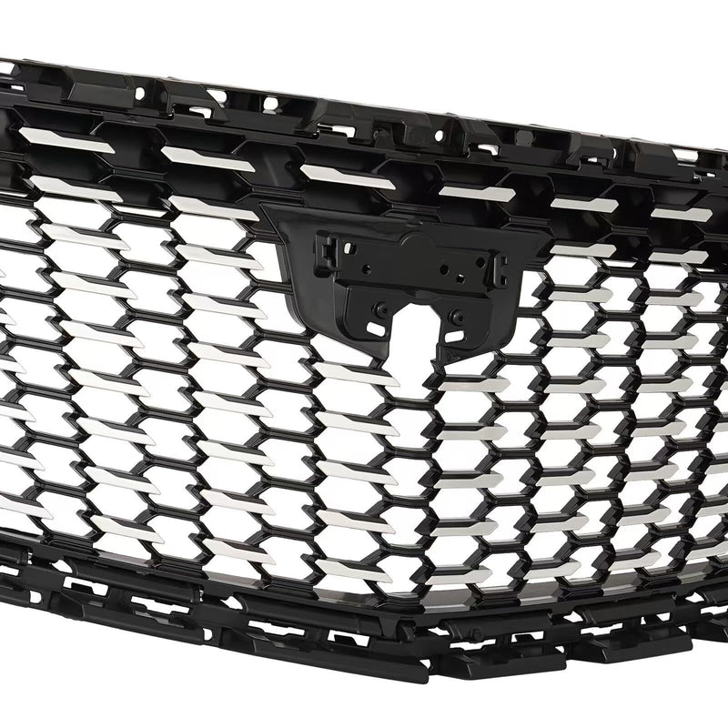 BUFEETERS Front Grille Grill Fit For 2016 2017 2018 2019 2020 2021 2022 2023  Cadillac XT5,Sky Diamond Style,Silver+Black