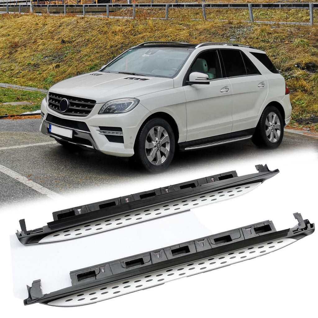 BUFEETERS  Side Step Running Board Nerf Bar Fit For 2012 2013 2014 2015 2016 2017 2018 Mercedes W166 ML GLE,Chrome&Silver