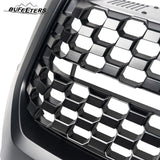 BUFEETERS  Front Bumper Upper Grille Grill & Hood Bulge Fit For 2014 2015 2016 2017 2018 2019 2020 Toyota Tundra,Honeycomb Style,Gloss Black