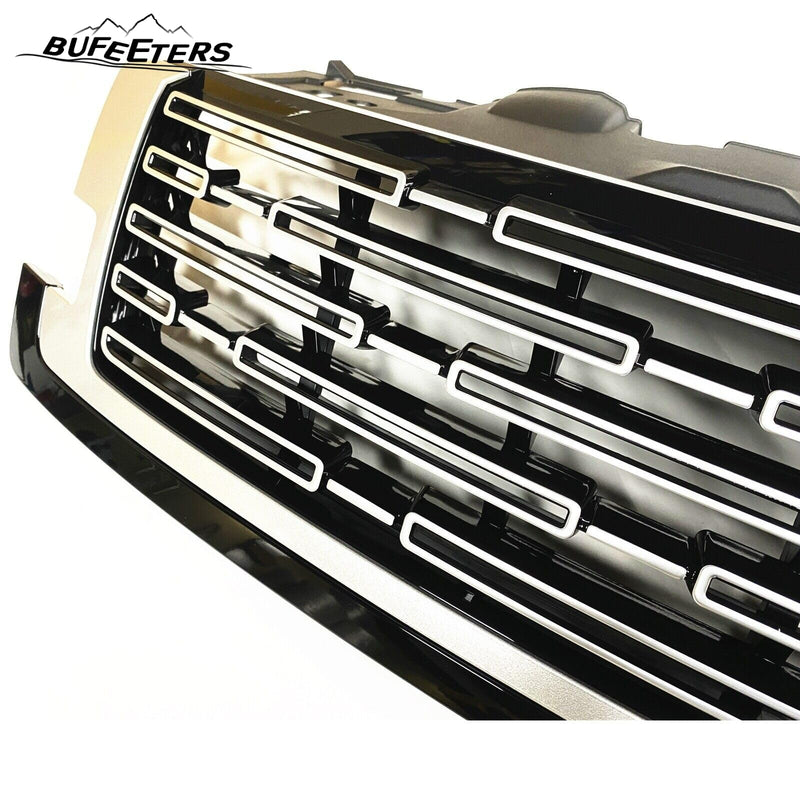 BUFEETERS Front Bumper Upper Grille Fit For 2023 2024 Land Rover Range Rover Vogue L405,Mesh Style,Black&Silver