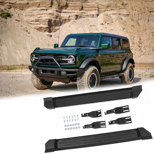 BUFEETERS Side Step Running Board Nerf Bar Fit For 2021 2022 2023 2024 Ford Bronco 2-Door,Black
