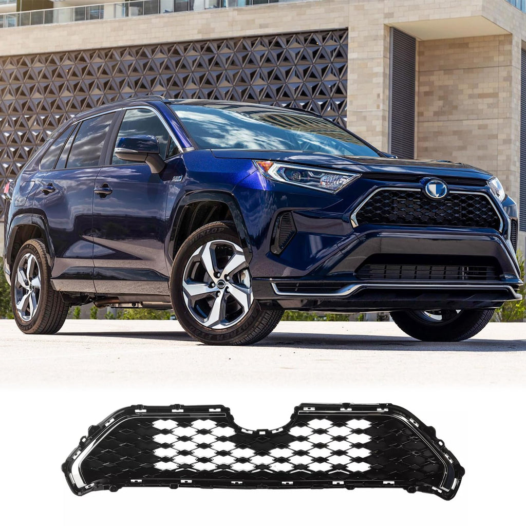 BUFEETERS  Front Bumper Upper Grille Fit For Toyota RAV4 Prime 2021 2022 2023 2024,OE Style,Black