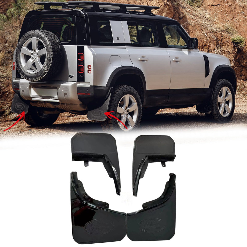 BUFEETERS 4PC Mud Flaps Mudguards Fenders Splash Guards Fit For 2020 2021 2022 2023 2024 Land Rover Defender 110,Gloss Black