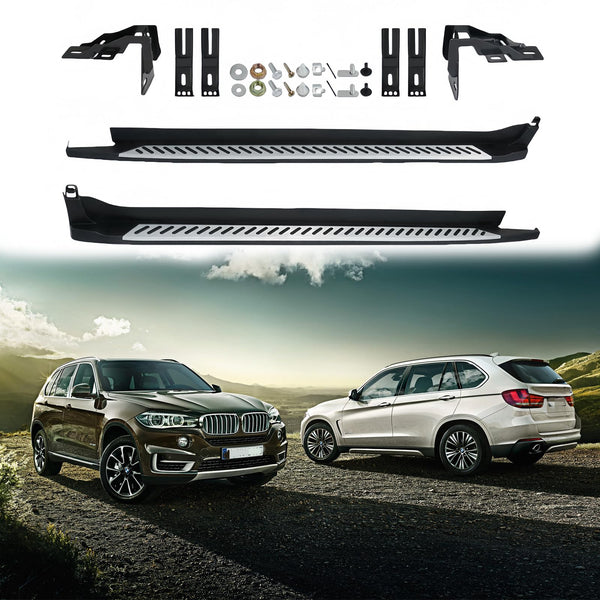 BUFEETERS Side Step Running Board Nerf Bar Fit For 2014 2015 2016 2017 2018 BMW X5 F15,OE Style,Black&Silver