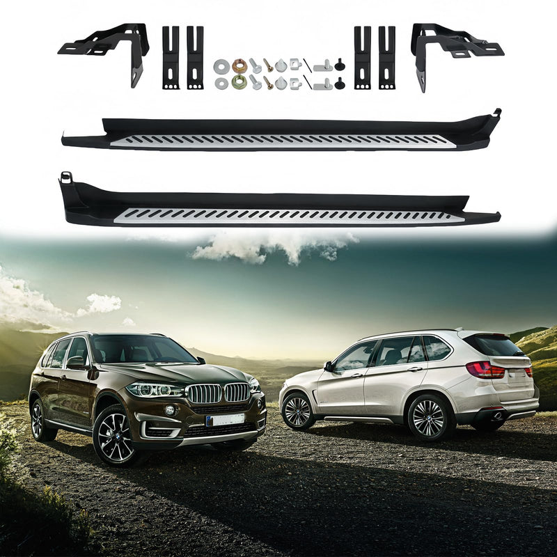 BUFEETERS Side Step Running Board Nerf Bar Fit For 2014 2015 2016 2017 2018 BMW X5 F15,OE Style,Black&Silver