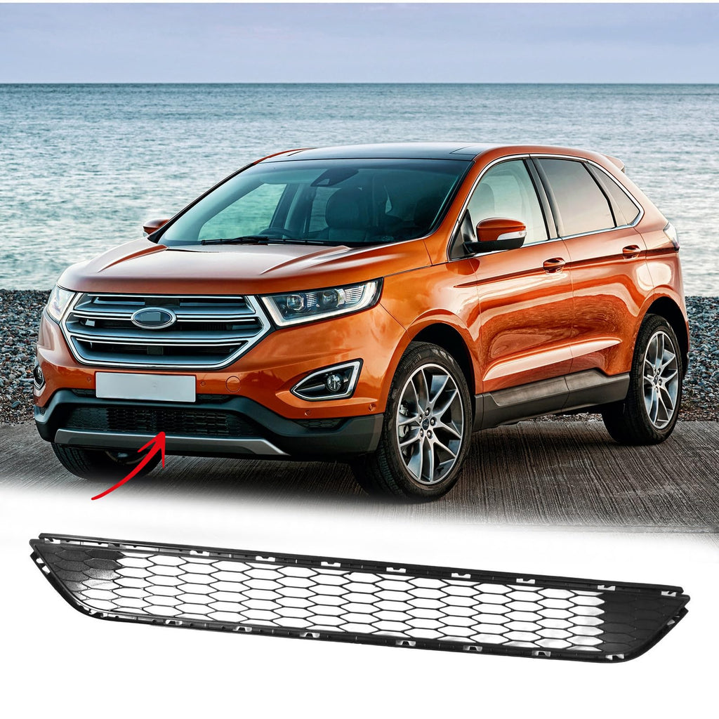BUFEETERS  Front Bumper Lower Grille Cover Fit For 2015 2016 2017 2018 Ford Edge,Honeycomb Style,Matte Black