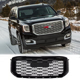 BUFEETERS   Front Bumper Grille Grill Fit For 2015 2016 2017 2018 2019 2020 GMC Yukon/Yukon XL,Denali Style,Gloss Black