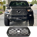 BUFEETERS   Front Bumper Grille W/Gray Grill Insert Fit For 2016 2017 2018 2019 2020 2021 2022 2023  Toyota Tacoma TRD,Honeycomb 2021 TRD Look Style,Matte Black&Gray