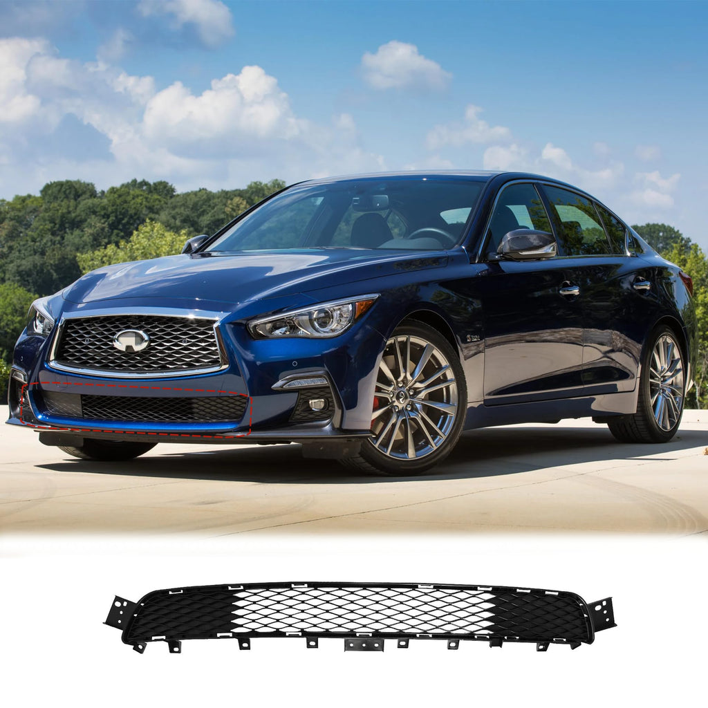 BUFEETERS   Front Bumper Lower Grille Fit For 2018 2019 2020 2021 2022 2023 INFINITI Q50 Sport,Mesh Style,Matte Black