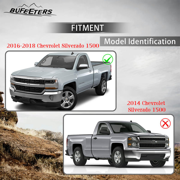 BUFEETERS  Front Upper Grille Fit For 2016 2017 2018 Chevy Silverado 1500,Honeycomb Style,Black