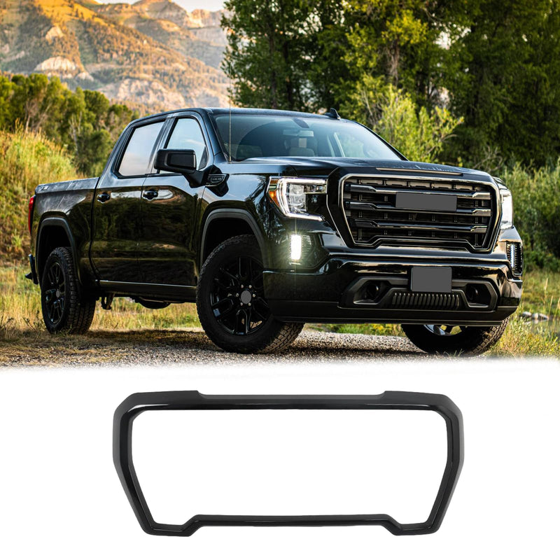 BUFEETERS Front Grille Outer Frame Suround Fit For 2019 2020 2021 GMC Sierra 1500,Factory Style,Gloss Black