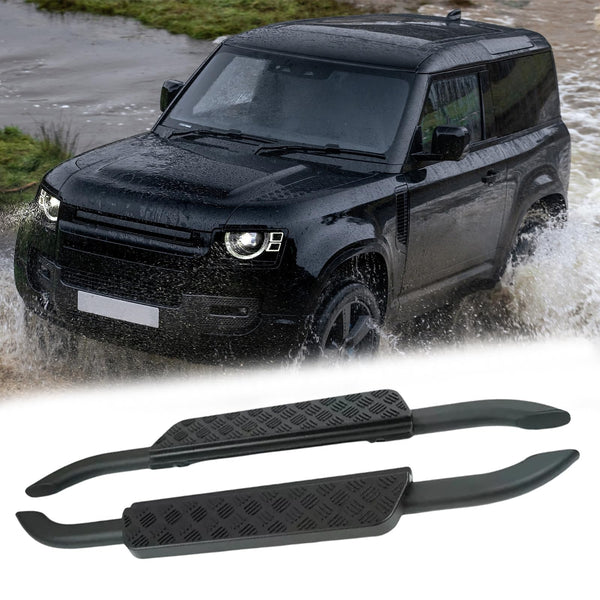BUFEETERS  Side Step Running Board Nerf Bar Fit For Land Rover Defender 90 L663 2020 2021 2022 2023,Black