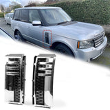 BUFEETERS  Side Fender Vent Fit For 2002 2003 2004 2005 2006 2007 2008 2009 2010 Land Rover Range Rover L322,Chrome&Black