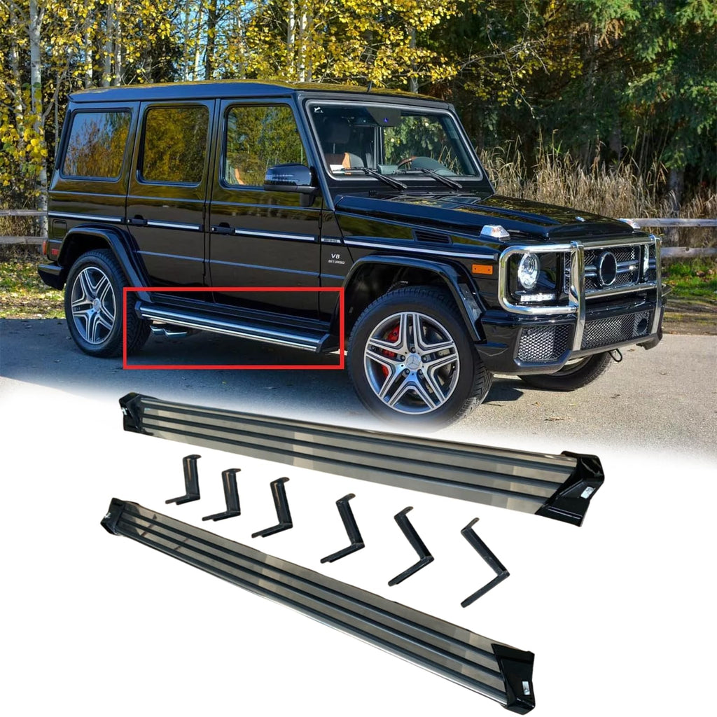 BUFEETERS Side Step Running Board Nerf Bar Fit For 2008 2009 2010 2011 2012 2013 2014 2015 2016 2017 2018 Mercedes Benz W463 G CLASS G500 G63,Silver