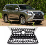BUFEETERS Front Upper Lower Grille Luxury Grill Fit For 2014 2015 2016 2017 2018 2019 2020 2021 2022 LEXUS GX460,Factory Style,Chrome&Gray