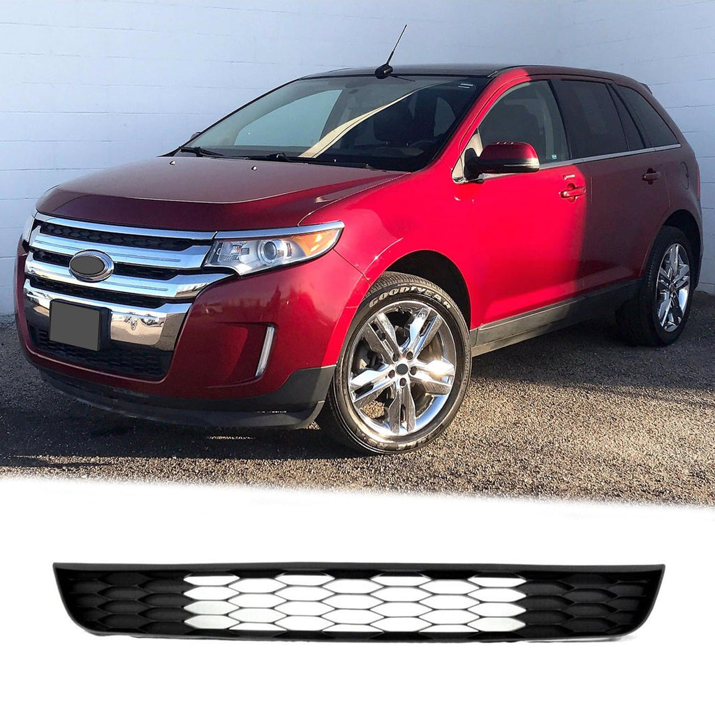 BUFEETERS Front Lower Grille Black Insert W/o Adaptive Cruise Control Fit For 2011 2012 2013 2014 Ford Edge,Honeycomb Style,Matte Black