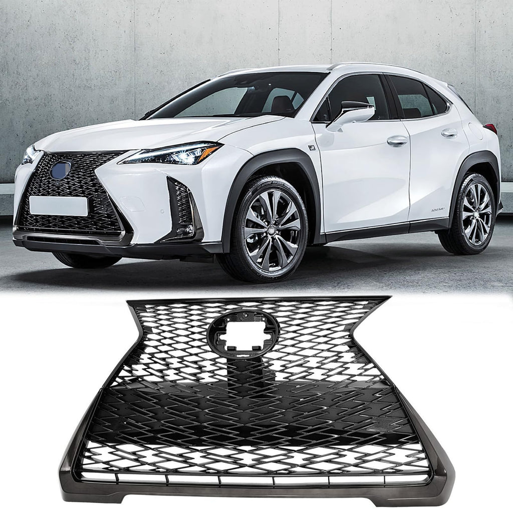 BUFEETERS  Front Bumper Grille Assembly Fit For 2019 2020 2021 2022 2023 Lexus UX250h UX200,OE Style,Full Black