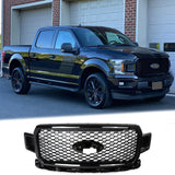 BUFEETERS  Front Upper Grille Grill Assembly Fit For 2018 2019 2020 Ford F-150,Honeycomb Style,Agate Black