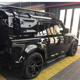 BUFEETERS  Exterior Side Mounted Gear Box Carrier Fit For 2020 2021 2022 2023 2024 Defender 90 110 130,Gloss Black
