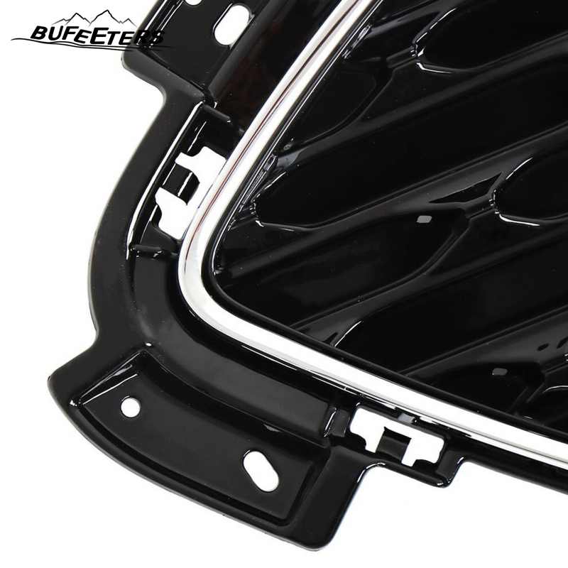BUFEETERS  Front Bumper Upper Grille W/Chrome Trim Fit For 2020 2021 2022 Ford Escape,Honeycomb Style,Chrome&Gloss Black