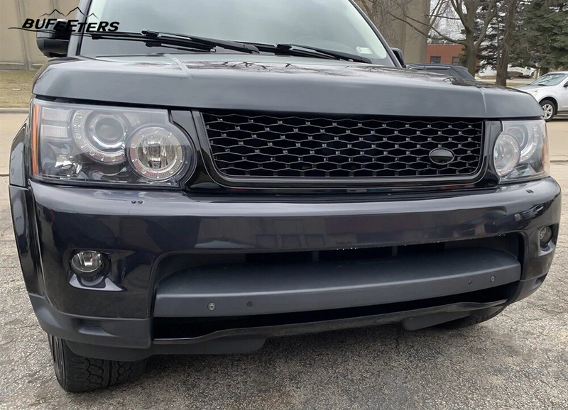 BUFEETERS  Front Grille Air Side Vent Set Fit For 2010 2011 2012 2013 Land Rover Range Rover Sport L320,Honeycomb Style,Gloss Black