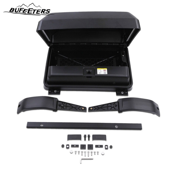 BUFEETERS Exterior Side Mounted Gear Box Carrier Luggage Fit For 2020 2021 2022 2023 2024 Land Rover Defender 90 110 130,Black with UK Flag Logo