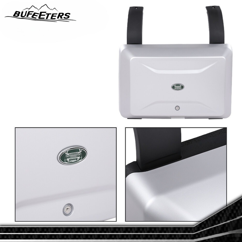 BUFEETERS Side Mounted Gear Storage Box Carrier Fit For 2020 2021 2022 2023 2024 Land Rover Defender 90 110 130,Black Mixed Silver