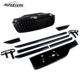 BUfeeters 10Pcs Front Grille Side Fender Kit Fit For 2017 2018 2019 2020 2021 2022 2023 Land Rover Discovery 5 L462,Dynamic Style,Gloss Black