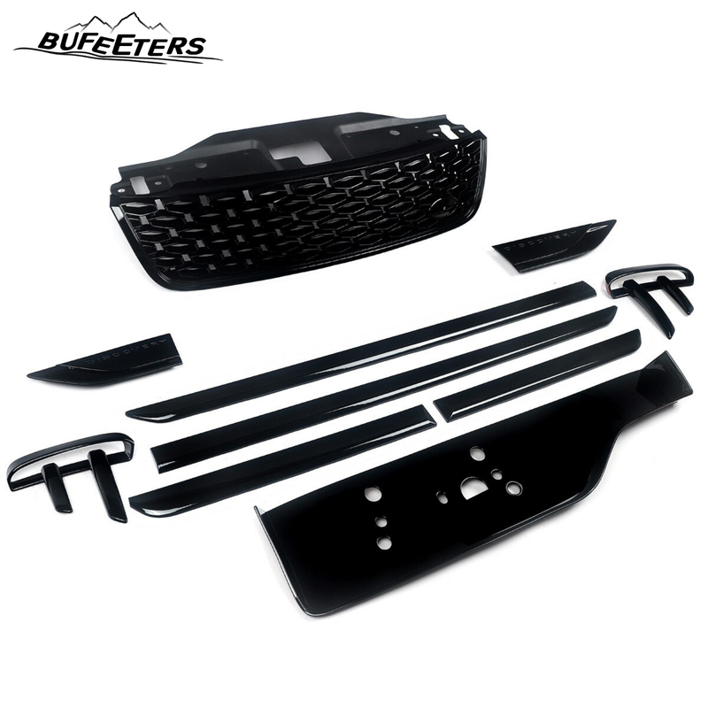 BUfeeters 10Pcs Front Grille Side Fender Kit Fit For 2017 2018 2019 2020 2021 2022 2023 Land Rover Discovery 5 L462,Dynamic Style,Gloss Black