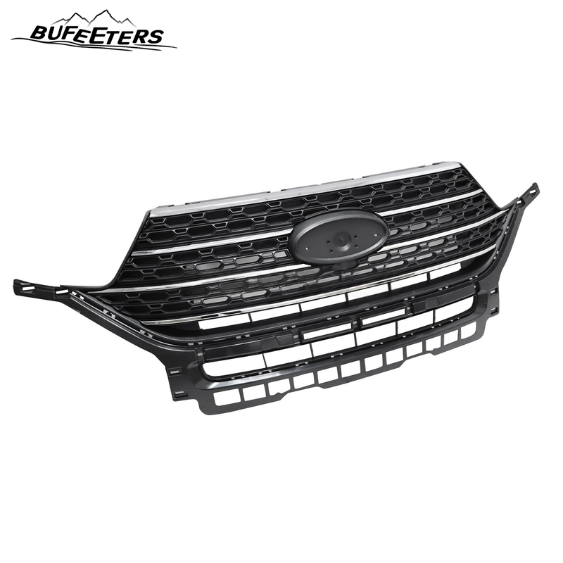 BUFEETERS  Front Bumper Upper Grille Assembly Fit For 2020 2021 2022 2023 Ford Explorer XLT,Honeycomb Style,Chrome&Gloss Black