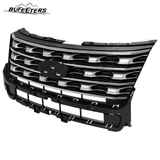 BUFEETERS Front Bumper Upper Grille Fit For 2016 2017 Ford Explorer,Factory Style,Silver Coated Black