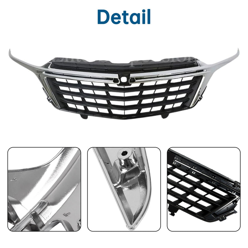 Front Bumper Grill Black W/Chrome Trim Fit For 2022/2023 Chevrolet Equinox Grill