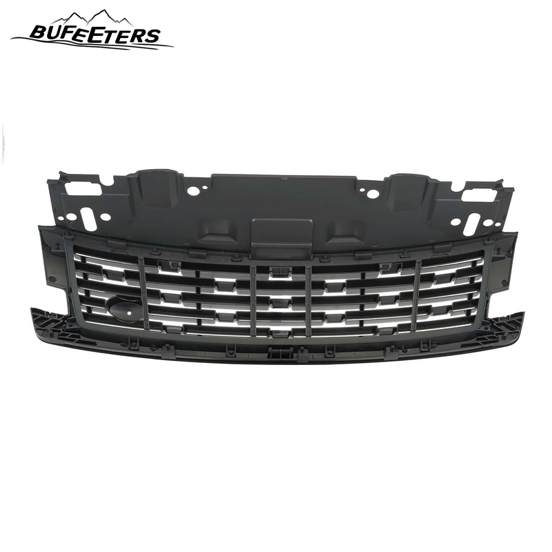 BUFEETERS Front Bumper Upper Grille Fit For 2023 2024 Land Rover Range Rover Vogue L405,Mesh Style,Chrome&Black
