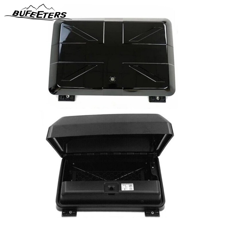 BUFEETERS Exterior Side Mounted Gear Box Carrier Luggage Fit For 2020 2021 2022 2023 2024 Land Rover Defender 90 110 130,Black with UK Flag Logo