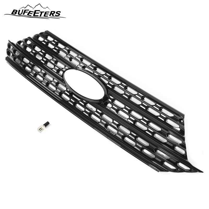 BUFEETERS Front Radiator Grille Overlay Cover Fit For 2020 2021 2022 2023 2024 Ford Explorer Base XLT,Mesh Style,Gloss Black