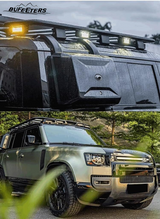 BUFEETERS  Exterior Side Mounted Gear Box Carrier Fit For 2020 2021 2022 2023 2024 2025 Land Rover Defender 90 110 130,Gloss Black