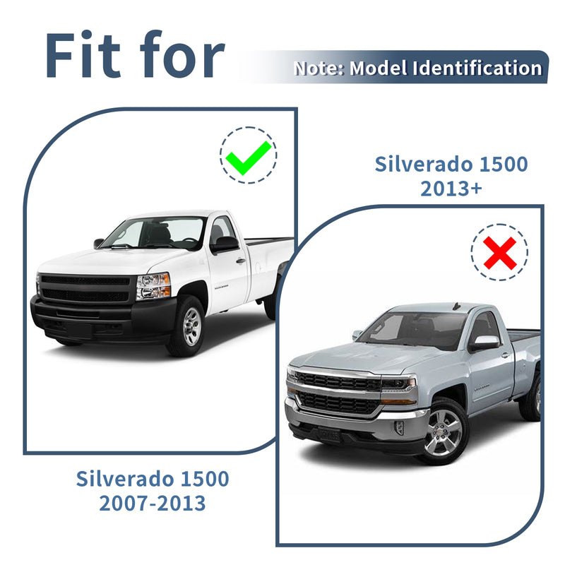 Front Upper Honeycomb Grille Gloss Black For 2014-2015 Chevrolet Silverado 1500