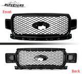 BUFEETERS  Front Upper Grille Grill Assembly Fit For 2018 2019 2020 Ford F-150,Honeycomb Style,Gloss Black