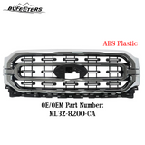 BUFEETERS Front Bumper Upper Grille Fit For 2021 2022 Ford F150 XLT,Horizontal Billet Style,Chrome&Black