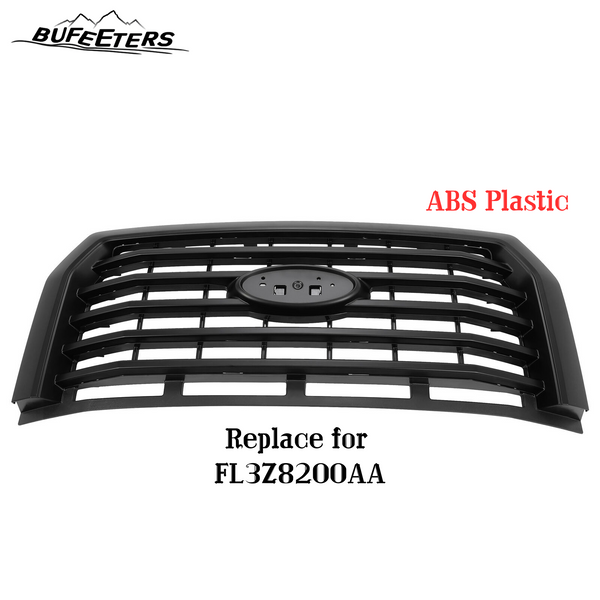 BUFEETERS  Front Bumper Upper Grille Fit For 2015 2016 2017 Ford F150 F-150,Horizontal Style,Matte Black