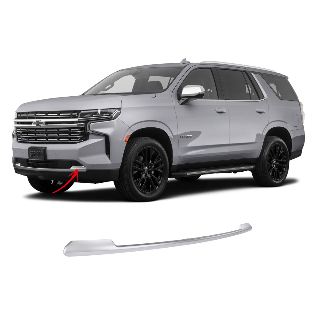 BUFEETERS Front Lower Bumper Molding Trim Fit For 2021 2022 2023 2024 Chevy Tahoe Suburban,Factory Style,Galvano Silver