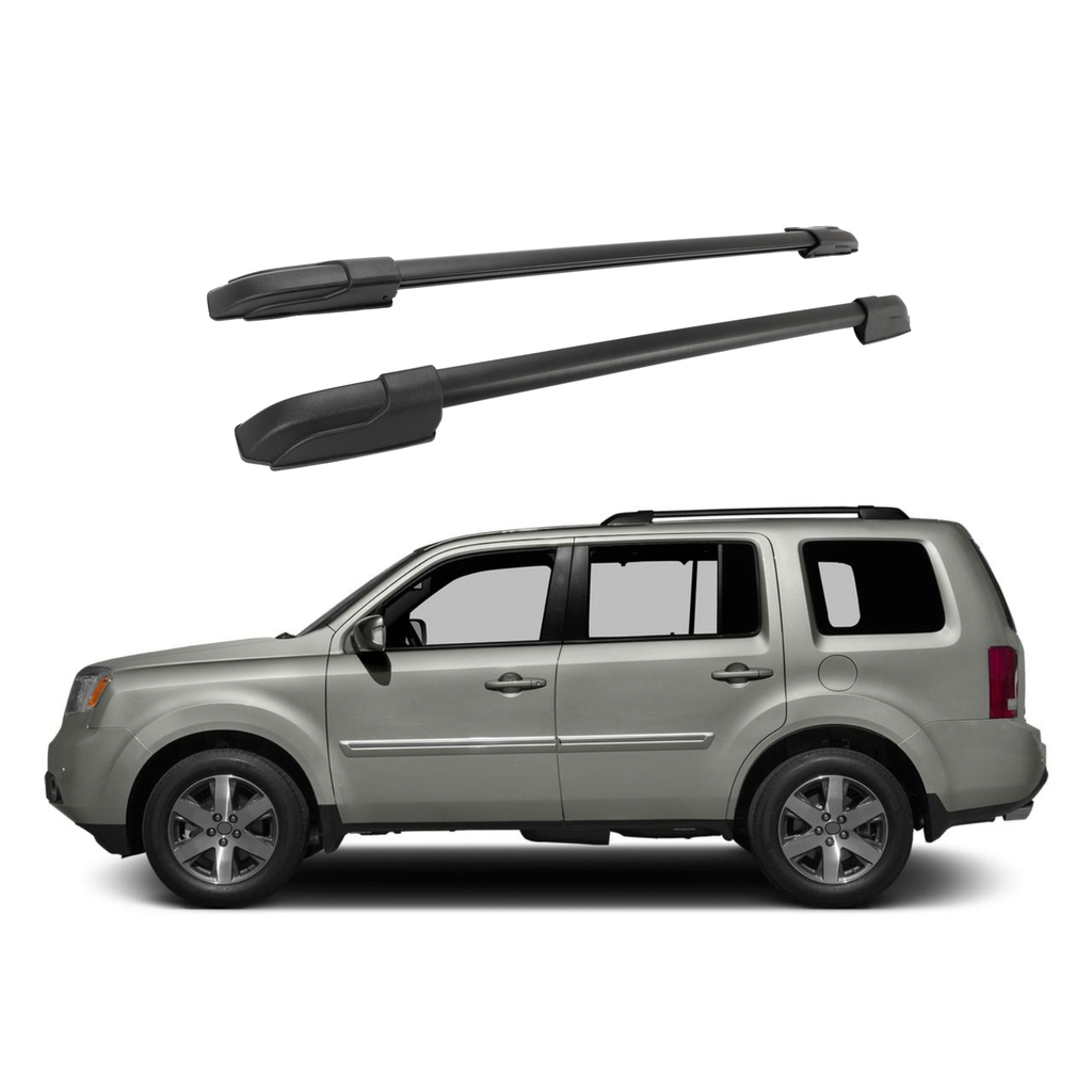 BUFEETERS    Roof Rack Side Rails Luggage Carrier Bar Fit For 2009 2010 2011 2012 2013 2014 2015 Honda Pilot,Black