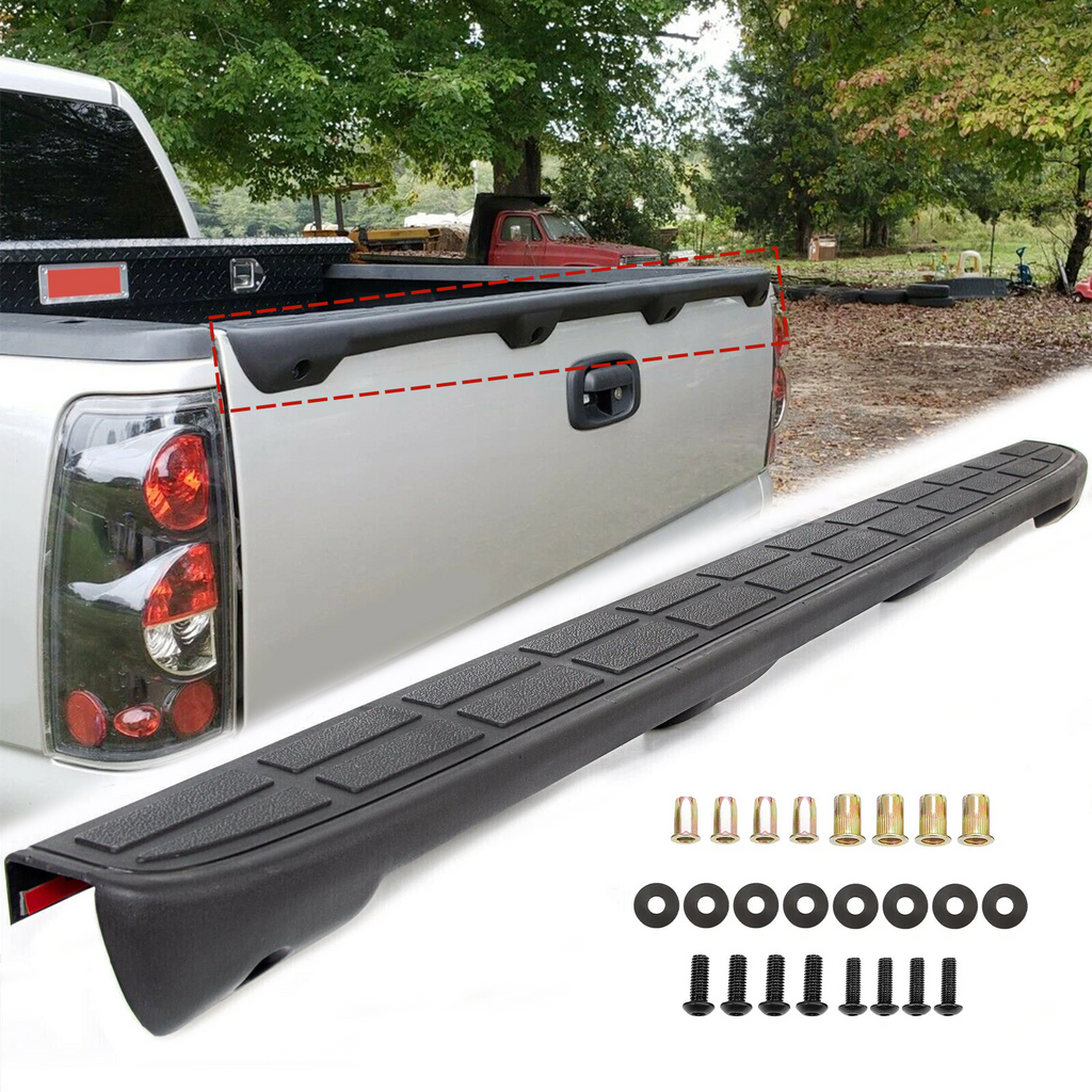 BUFEETERS Tailgate Spoiler Cap Molding Top Protector Fit For 1999 2000 2001 2002 2003 2004 2005 2006 2007 Silverado GMC Sierra