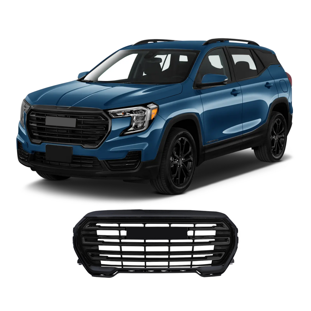 BUFEETERS  Front Bumper Upper Grille Fit For 2022 2023 GMC Terrain SLE SLT,Factory Style,Gloss Black